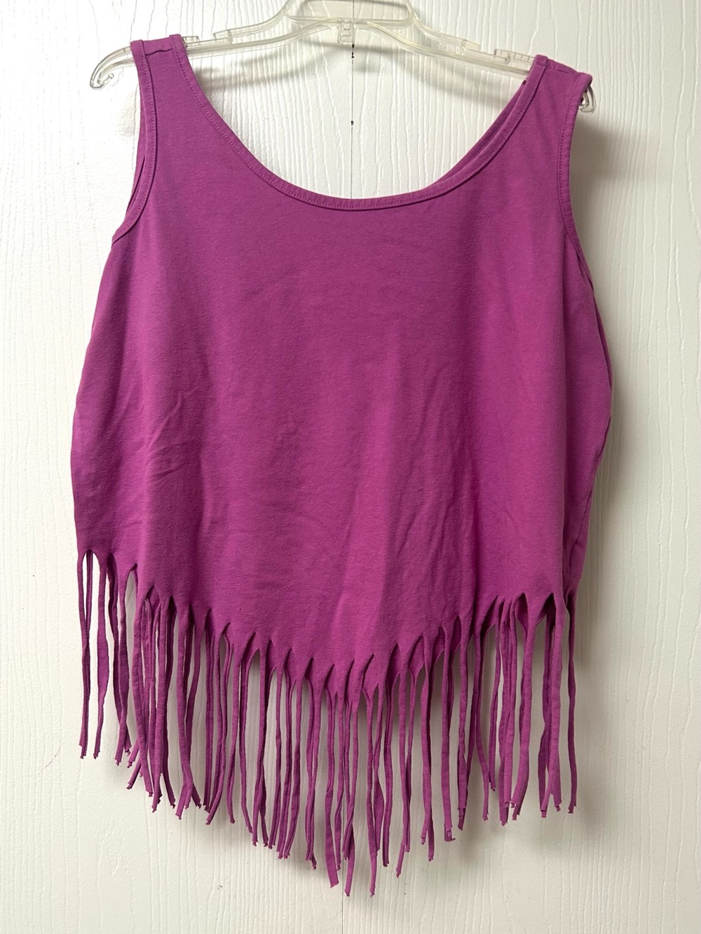 Rouge Helium Magenta Fringe Tank Top